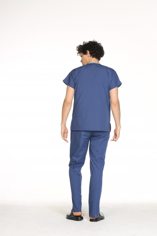 Erkek Cerahi Uniforma Yarasa Kol İndigo Terycotton