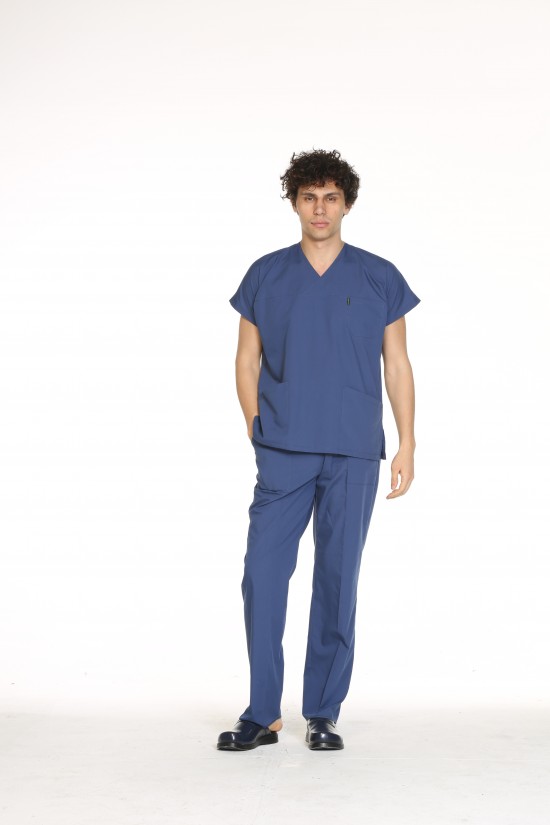 Erkek Cerahi Uniforma Yarasa Kol İndigo Terycotton