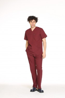 Bordo Likralı Cerrahi Forma