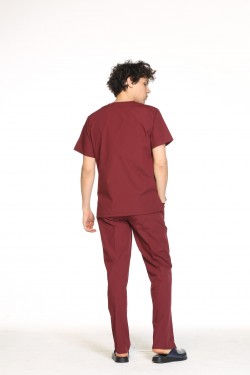 Bordo Likralı Cerrahi Forma