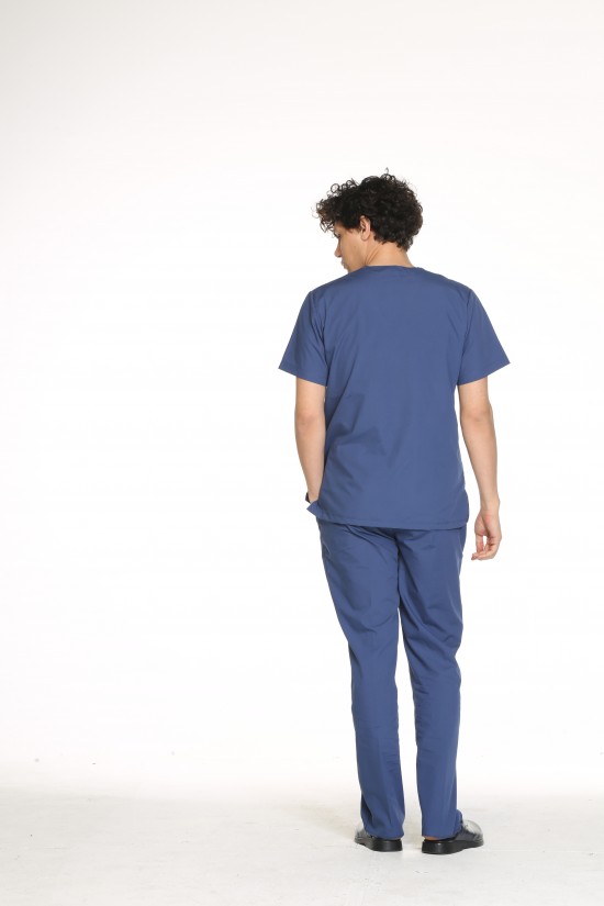 Erkek Doktor Nöbet Takımı İndigo Terycotton