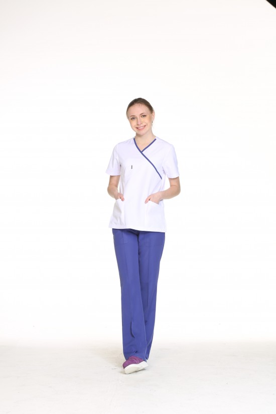 Hemşire Üst Forma Mor Biye Alpaka