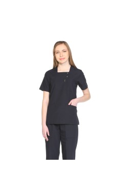 Hemşire Üst Forma  Kare Yaka Lacivert