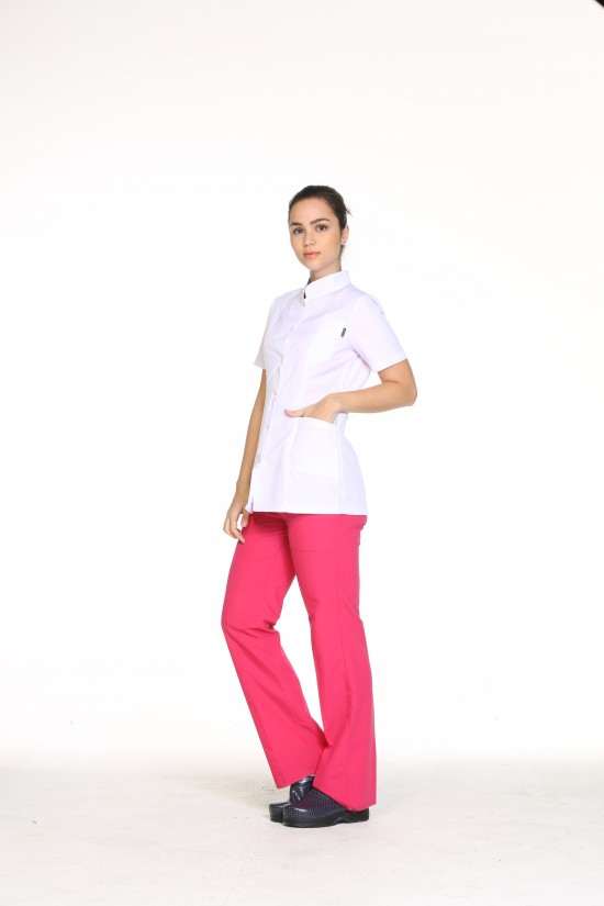 Beyaz Önlük Kısa Kollu Hakim Yaka