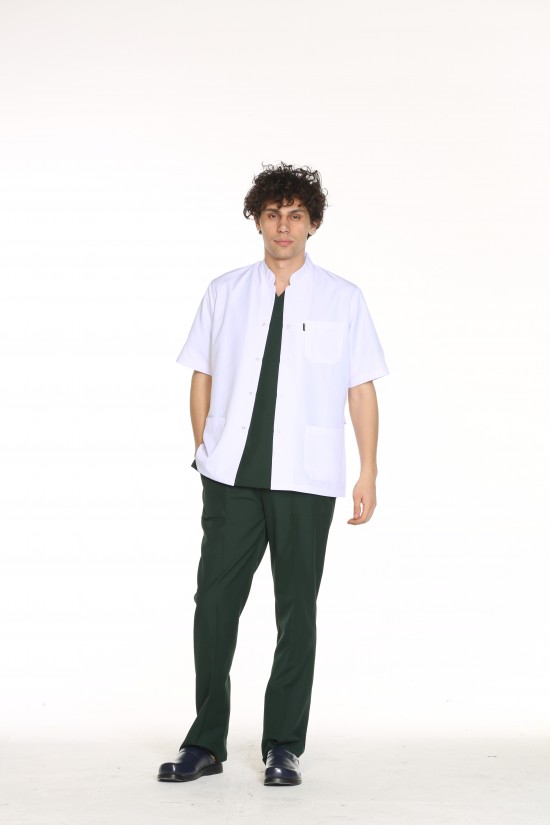 Erkek Doktor Önlük Kısa Kol  Alpaka