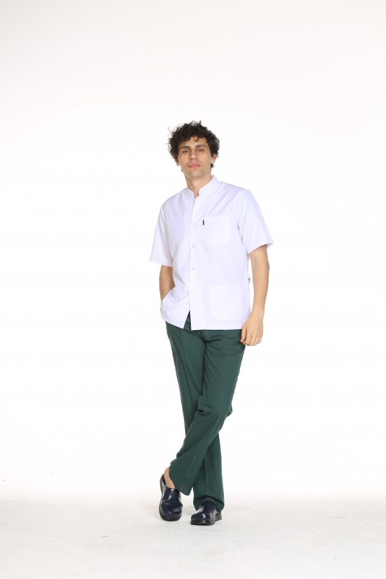 Erkek Doktor Önlük Kısa Kol  Alpaka