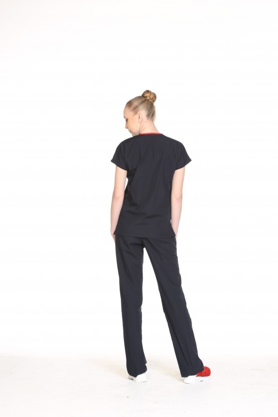 Hemşire Forması Yarasa Kol Lacivert Terycotton