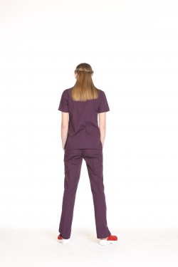 Hemşire Nöbet Takımı Mürdüm Terycotton