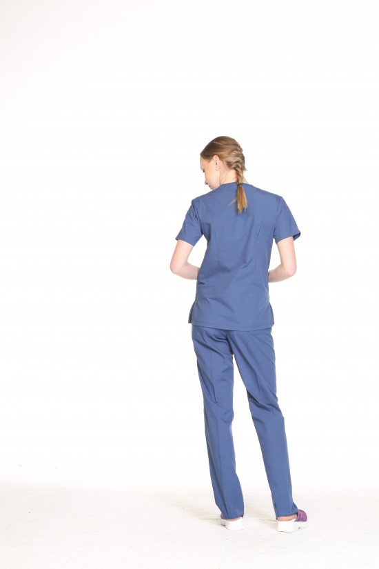 kadın Scrubs Takım İndigo Terycotton