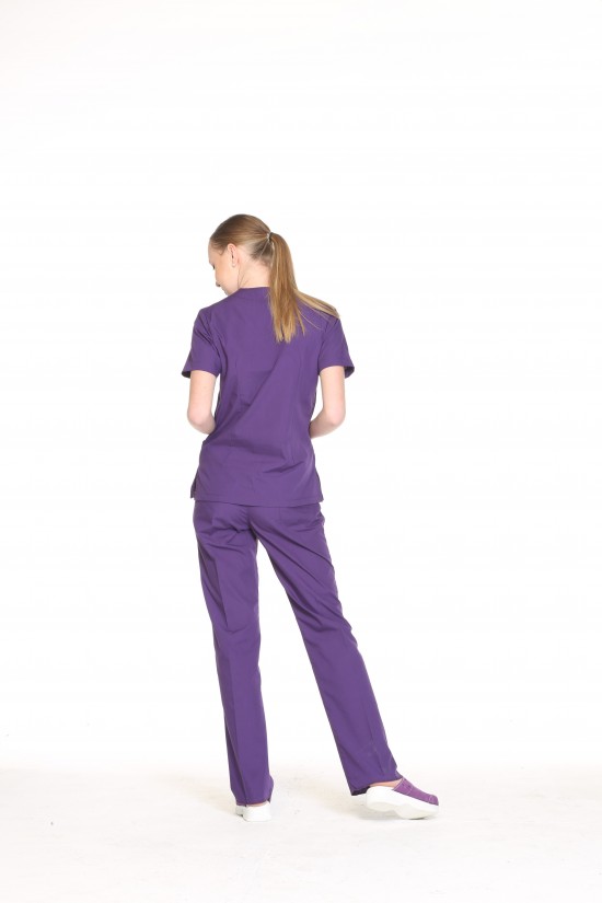 Kadın Doktor Uniforma Mor Terycotton