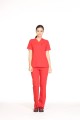 Kadın Doktor Uniforma Kırmızı Terycotton