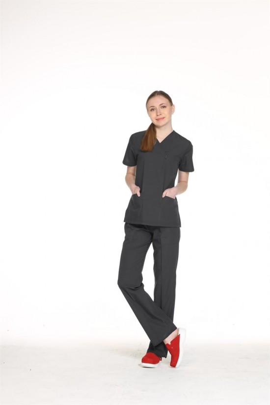 Kadın Hemişire Forması Antrasit Terycotton