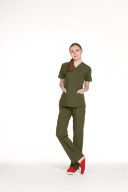 Kadın Scrubs Uniforma Haki Yeşil Terycotton