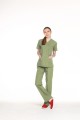 Kadın Doktor Ünüforması Küf Yeşili Terycotton