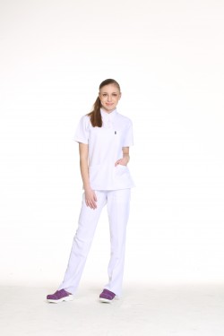 Kadın Hemşire Forması Beyaz Hakim Yaka