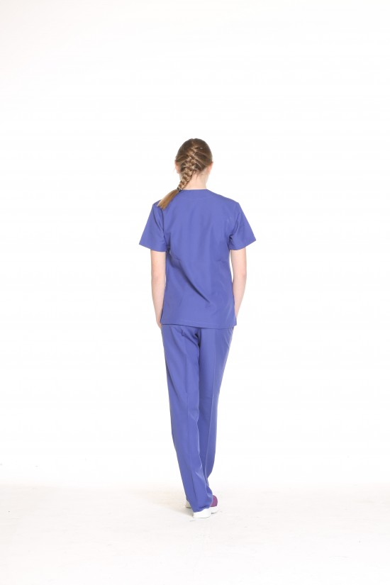 Hemşire Doktor Uniforması Mor Alpaka