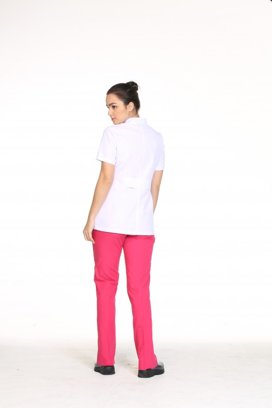 Beyaz Önlük Kısa Kollu Hakim Yaka