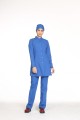 Uzun Kollu Hemşşire Forması Saks Mavi Terycotton