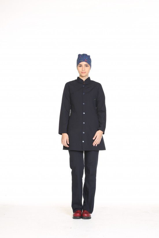 Tesettür Hemşire Forması Lacivert Alpaka