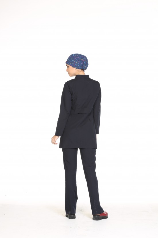 Tesettür Hemşire Forması Lacivert Alpaka