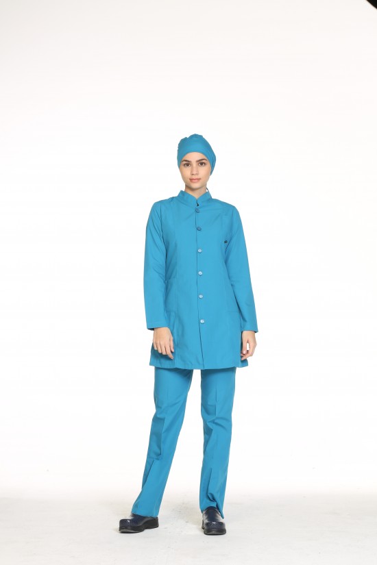 Tesettür Uniforma Turkuaz Terycotton