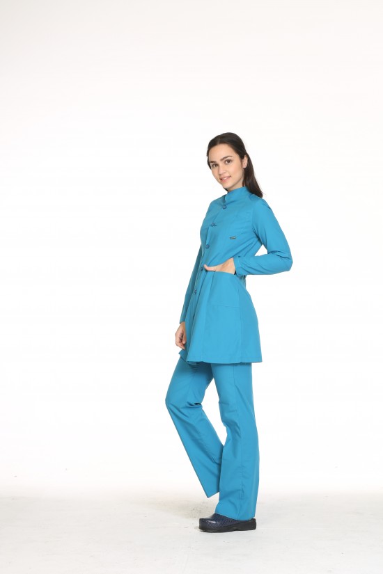 Tesettür Uniforma Turkuaz Terycotton